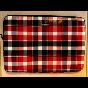 Kate Spade ♠️ plaid padded laptop case 16 x 11 in.